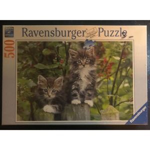 NEW Ravensburger 500 pc Kitties On The Fence Kittens Cats Jigsaw Puzzle Premium